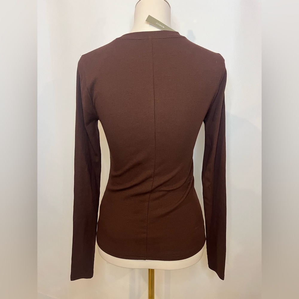 J.Crew Perfect rib long-sleeve T-shirt in French press - Picture 6 of 8